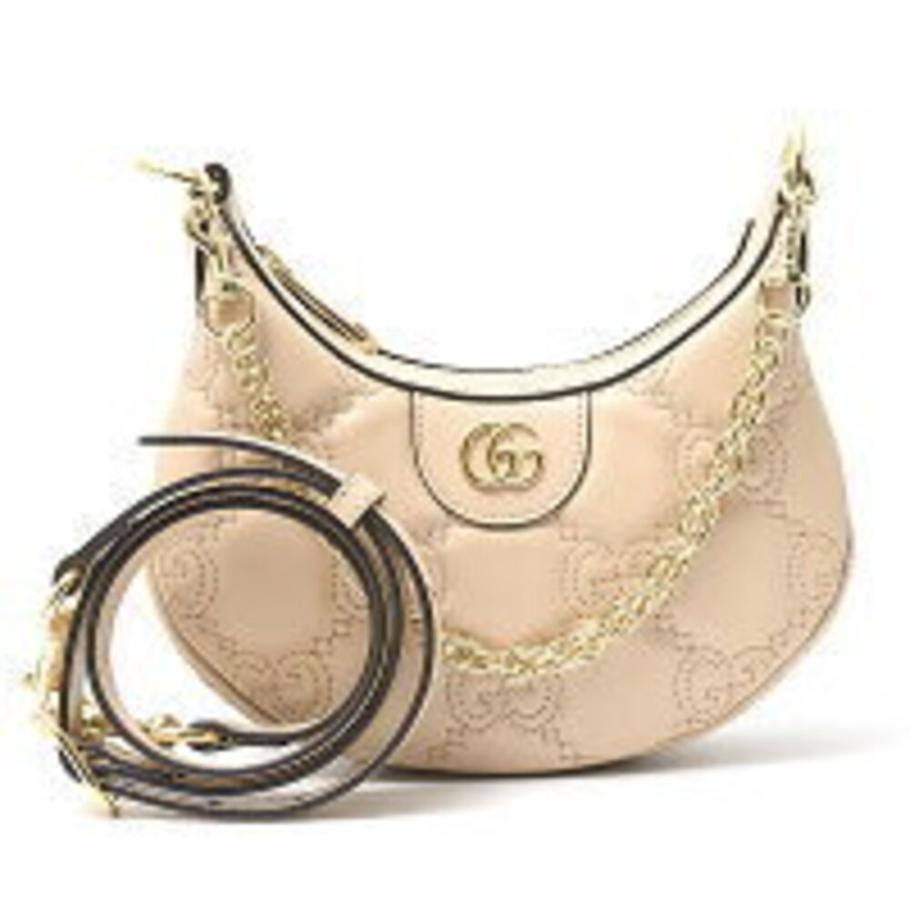 Gucci GG Matelasse Chain Shoulder Bag Leather Beige